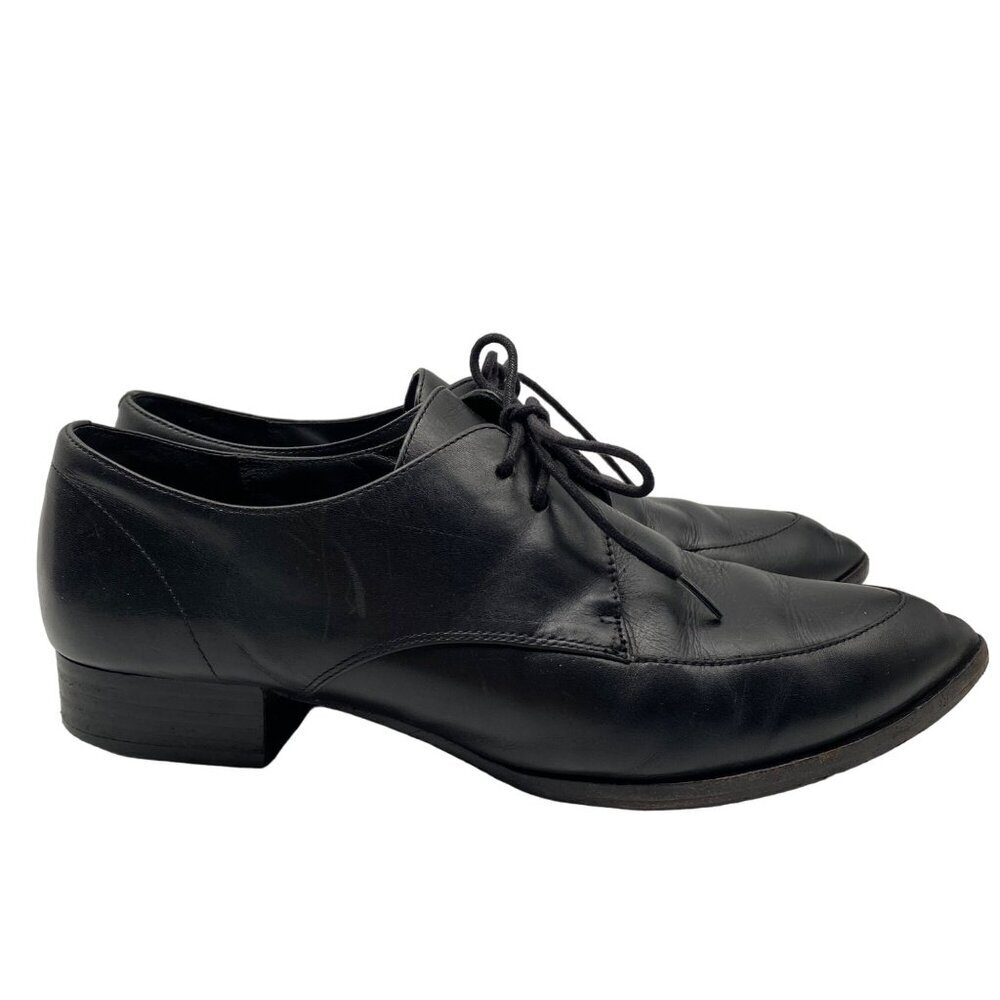 & other stories Black Leather Pointed toe lace-up Oxford shoes Women's size 39